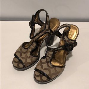 Peep toe sandals by Coach